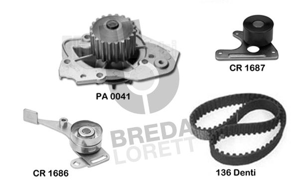 BREDA LORETT Водяной насос + комплект зубчатого ремня KPA0116A